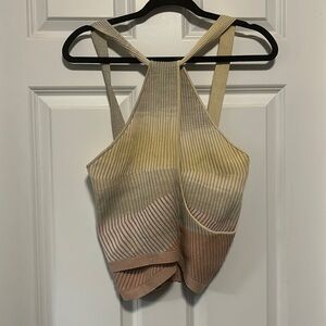 Jonathan Simkhai ribbed knit keyhole sleeveless top